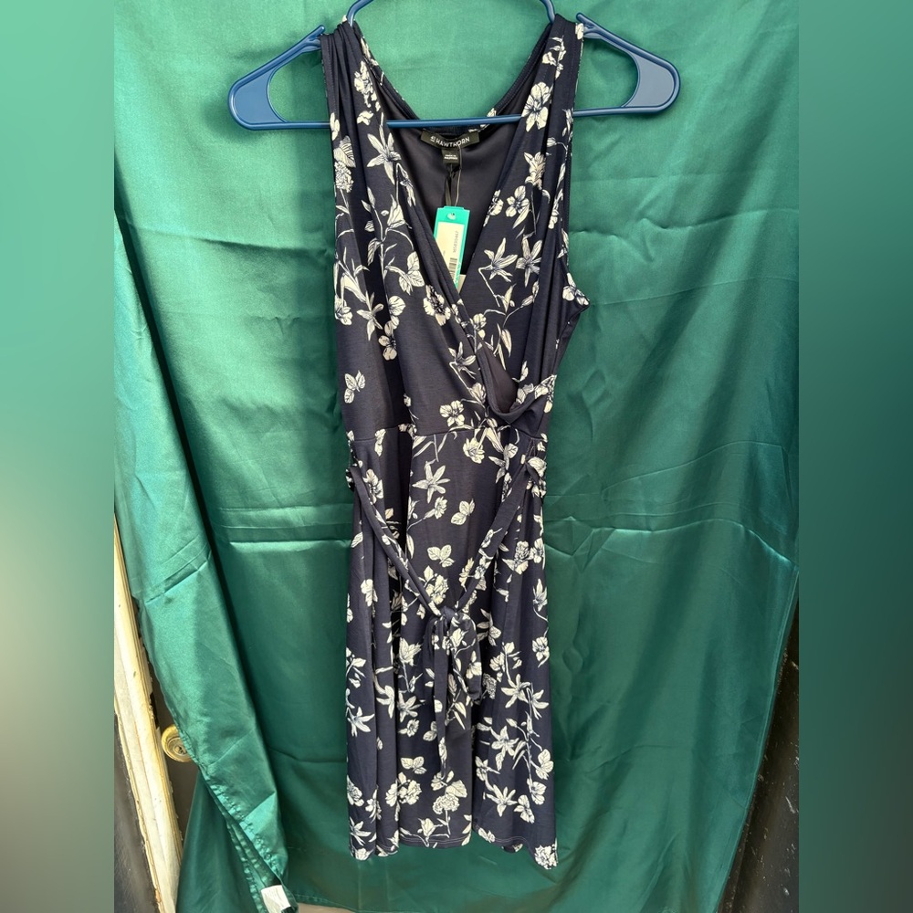 41 Hawthorn Navy and White Floral Midi Dress